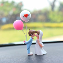 Load image into Gallery viewer, 2Pcs/Set Car Dashboard Doll Lovely Bridegroom and Bride Balloon Pad Ornament Decoration with Bench Auto Interior Accessories for Gift Girl Women
