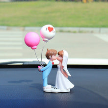 Load image into Gallery viewer, 2Pcs/Set Car Dashboard Doll Lovely Bridegroom and Bride Balloon Pad Ornament Decoration with Bench Auto Interior Accessories for Gift Girl Women
