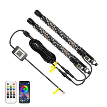Load image into Gallery viewer, 30cm/1ft Remote Control LED Whip Lights Colorful Flagpole Antenna Whips for UTV ATV Off Road Truck Sand Buggy Dune RZR
