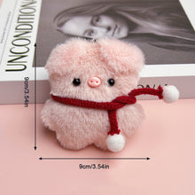 Load image into Gallery viewer, Cute Glasses Pig Scarf Bib Pig Cartoon Keychain Pendant Soft Doll Bag Plush Ornament Doll Keyring Pendant Gift
