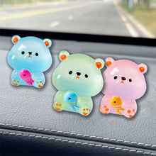 Load image into Gallery viewer, Micro Landscape Creative Cute Hair Luminous Fish Eating Bear Animal Doll Decoration Accessories Car Desktop Small Ornament
