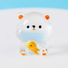 Load image into Gallery viewer, Micro Landscape Creative Cute Hair Luminous Fish Eating Bear Animal Doll Decoration Accessories Car Desktop Small Ornament
