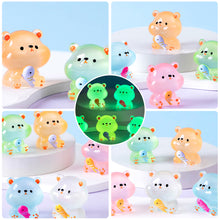 Load image into Gallery viewer, Micro Landscape Creative Cute Hair Luminous Fish Eating Bear Animal Doll Decoration Accessories Car Desktop Small Ornament
