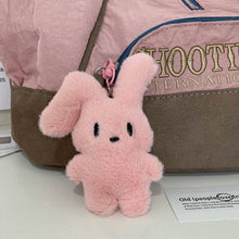 Load image into Gallery viewer, Soft Curved Eared Rabbit Sweetheart Pink Rabbit Keychain Cute Sweet Plush Backpack Daily Outfit Pendant Gift Accessories

