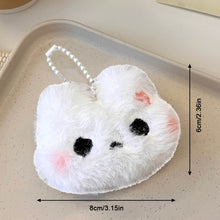 Load image into Gallery viewer, Soft Curved Eared Rabbit Sweetheart Pink Rabbit Keychain Cute Sweet Plush Backpack Daily Outfit Pendant Gift Accessories
