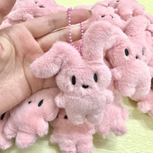 Load image into Gallery viewer, Soft Curved Eared Rabbit Sweetheart Pink Rabbit Keychain Cute Sweet Plush Backpack Daily Outfit Pendant Gift Accessories
