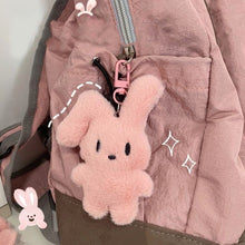 Load image into Gallery viewer, Soft Curved Eared Rabbit Sweetheart Pink Rabbit Keychain Cute Sweet Plush Backpack Daily Outfit Pendant Gift Accessories
