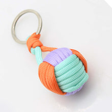 Load image into Gallery viewer, Outdoor Umbrella Rope Weaving Key Ball Outdoor Self-defense Tool Steel Ball Seven Core Umbrella Rope Keychain Steel Ball Weaving Ball

