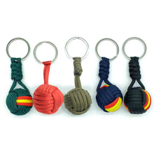 Load image into Gallery viewer, Outdoor Umbrella Rope Weaving Key Ball Outdoor Self-defense Tool Steel Ball Seven Core Umbrella Rope Keychain Steel Ball Weaving Ball
