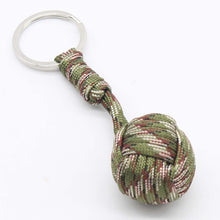 Load image into Gallery viewer, Outdoor Umbrella Rope Weaving Key Ball Outdoor Self-defense Tool Steel Ball Seven Core Umbrella Rope Keychain Steel Ball Weaving Ball
