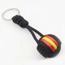 Load image into Gallery viewer, Outdoor Umbrella Rope Weaving Key Ball Outdoor Self-defense Tool Steel Ball Seven Core Umbrella Rope Keychain Steel Ball Weaving Ball
