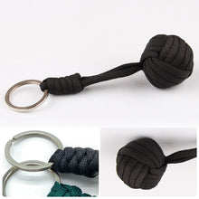 Load image into Gallery viewer, Outdoor Umbrella Rope Weaving Key Ball Outdoor Self-defense Tool Steel Ball Seven Core Umbrella Rope Keychain Steel Ball Weaving Ball
