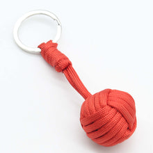 Load image into Gallery viewer, Outdoor Umbrella Rope Weaving Key Ball Outdoor Self-defense Tool Steel Ball Seven Core Umbrella Rope Keychain Steel Ball Weaving Ball
