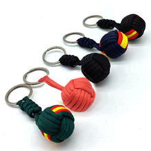 Load image into Gallery viewer, Outdoor Umbrella Rope Weaving Key Ball Outdoor Self-defense Tool Steel Ball Seven Core Umbrella Rope Keychain Steel Ball Weaving Ball
