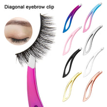 Load image into Gallery viewer, Stainless Steel Tweezers Angled Eyebrow Clip Repair Eyebrow Clip Angled Hair Removal Clip Makeup Tools

