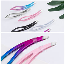 Load image into Gallery viewer, Stainless Steel Tweezers Angled Eyebrow Clip Repair Eyebrow Clip Angled Hair Removal Clip Makeup Tools
