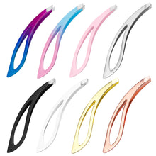 Load image into Gallery viewer, Stainless Steel Tweezers Angled Eyebrow Clip Repair Eyebrow Clip Angled Hair Removal Clip Makeup Tools
