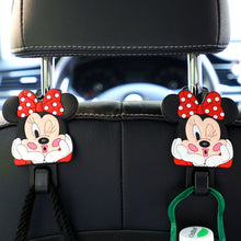 Load image into Gallery viewer, 2Pcs Car Seat Headrest Hooks Storage Hanger Back Seat Organizer Holder Auto Interior Accessories Hook Kuromi Cinnamoroll HelloKitty Mickey Minnie

