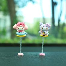 Load image into Gallery viewer, 5Pcs Cartoon Car Interior Shaking Head Kuromi Cinnamoroll Ornament Decoration with Spring Shake Head Decor Double-sided Tape
