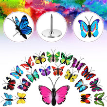 Load image into Gallery viewer, 10-50Pcs Beautiful Butterfly Shape Thumbtacks Pin Push Pins Decor Tacks Pin Cork Board Diy Office Stationery Fixed Photo Wall Nail
