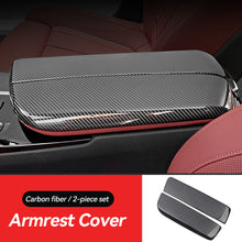 Load image into Gallery viewer, 2Pcs/Set Carbon Fiber Car Interior Center Armrest Box Panel Switch Button Cover Accessories For BMW 5 6 Series GT 18- 22 525li 530li
