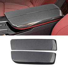 Load image into Gallery viewer, 2Pcs/Set Carbon Fiber Car Interior Center Armrest Box Panel Switch Button Cover Accessories For BMW 5 6 Series GT 18- 22 525li 530li
