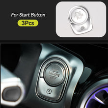 Load image into Gallery viewer, Car Steering Wheel Air Conditioning Button Central Control Mouse and Ignition Engine Start Button Covers Ignition Engine Start Buttons Decorstion Cover Trim Sticker For Mercedes Benz GLB GLA A B CLA
