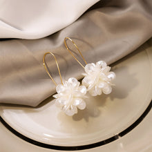Load image into Gallery viewer, White Flower Ball Drop Earrings Geometric Pearl Buckle Dangle Earrings Elegant Earrings Jewelry Accessories Korean Fashion Gifts For Women
