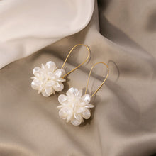 Load image into Gallery viewer, White Flower Ball Drop Earrings Geometric Pearl Buckle Dangle Earrings Elegant Earrings Jewelry Accessories Korean Fashion Gifts For Women
