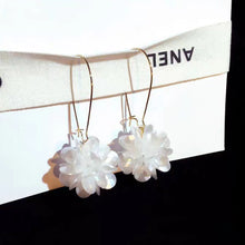 Load image into Gallery viewer, White Flower Ball Drop Earrings Geometric Pearl Buckle Dangle Earrings Elegant Earrings Jewelry Accessories Korean Fashion Gifts For Women
