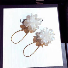 Load image into Gallery viewer, White Flower Ball Drop Earrings Geometric Pearl Buckle Dangle Earrings Elegant Earrings Jewelry Accessories Korean Fashion Gifts For Women
