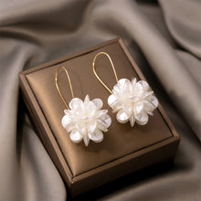Load image into Gallery viewer, White Flower Ball Drop Earrings Geometric Pearl Buckle Dangle Earrings Elegant Earrings Jewelry Accessories Korean Fashion Gifts For Women
