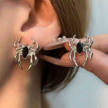 Load image into Gallery viewer, Gothic Spider Earrings for Women Retro Design Black Zircon Stud Earrings Party Fashion Jewelry Halloween Accessories Gifts

