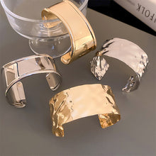 Load image into Gallery viewer, Irregular Fold Wide Cuff Bracelet Metal Adjustable Opening Bracelet For Women Luxury Minimalist Bangles Jewelry Accessories Gifts
