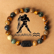 Load image into Gallery viewer, 12 Constellations Bracelet for Men and Women Natural Stone Beaded Bracelet Fashion Jewelry Accessories Gifts for Couples Friendship

