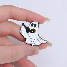 Load image into Gallery viewer, Cute Ghost Enamel Pins Lovely Black Cat Brooches Cartoon Metal Lapel Badge Halloween Animal Jewelry Accessories Gift for Women Men
