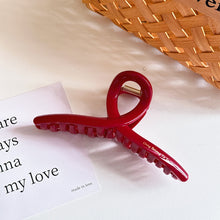 Load image into Gallery viewer, Red Series Large Hair Clip Women Retro Love Shape Hair Claws Letters Gold Label Shark Hairpin Elegant Hair Accessories Headdress Handmade
