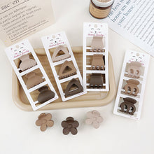 Load image into Gallery viewer, 3PCS New Fashion Coffee Color Hair Clip for Women Frosted Geometric Hair Claws Cute Shark Hairpin Back of Head Barrettes Elegant Commuter Hair Accessories Ponytail Headdress
