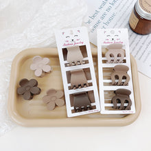 Load image into Gallery viewer, 3PCS New Fashion Coffee Color Hair Clip for Women Frosted Geometric Hair Claws Cute Shark Hairpin Back of Head Barrettes Elegant Commuter Hair Accessories Ponytail Headdress
