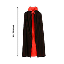 Load image into Gallery viewer, Adult Kids Halloween Magician Cosplay Costumes Vampire Stand Collar Cape Black Red Reversible Cap for Family Party Supplies
