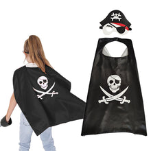 Load image into Gallery viewer, Kids Christmas Cosplay Costumes 1 Cape + 1 Mask Pirate Halloween Comic Cosplay Birthday Dress Up Costume Prop Party Performance Decoration
