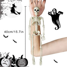 Load image into Gallery viewer, Hanging Skeleton Movable Joints Decoration Scary House Scary Pendant Props Halloween Party Yard Garden Decoration Fake Skull
