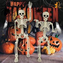 Load image into Gallery viewer, Hanging Skeleton Movable Joints Decoration Scary House Scary Pendant Props Halloween Party Yard Garden Decoration Fake Skull

