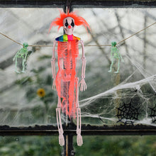 Load image into Gallery viewer, Hanging Skeleton Movable Joints Decoration Scary House Scary Pendant Props Halloween Party Yard Garden Decoration Fake Skull
