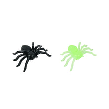 Load image into Gallery viewer, 100pcs Halloween Spiders Decorations Small Black Luminous Plastic Spiders Haunted House Spider Decoration Simulation Tricky Toy
