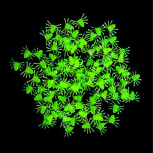 Load image into Gallery viewer, 100pcs Halloween Spiders Decorations Small Black Luminous Plastic Spiders Haunted House Spider Decoration Simulation Tricky Toy
