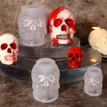 Load image into Gallery viewer, Halloween Skull Resin Molds 3D Pumpkin Epoxy Mold Silicone Mould Ghost Mold for Skull Candlestick Mold DIY Craft Making Decoration
