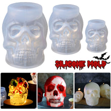 Load image into Gallery viewer, Halloween Skull Resin Molds 3D Pumpkin Epoxy Mold Silicone Mould Ghost Mold for Skull Candlestick Mold DIY Craft Making Decoration
