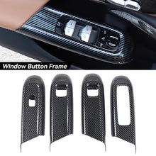 Load image into Gallery viewer, 4Pcs/Set Car Interior Door Window Glass Lifting Panel Modification Glass Button Decorative Stickers Carbon Fiber For Mercedes Benz E260L E300L 2024 LHD
