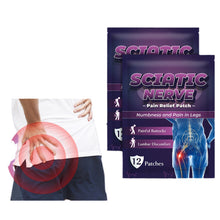 Load image into Gallery viewer, 12pcs/bag Sciatic Nerve Acupoint Patch Relieving Hip Pain Lumbar Discomfort Leg Numbness Mild Non-irritating Pain Relief Patch Health Care
